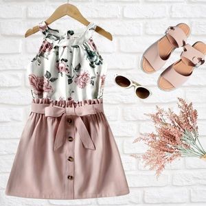 Sweet 2-Piece Outfit, Girls | Skirt + Tank | Floral | 9-10 years